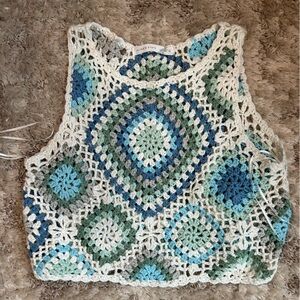 Altar'd State Multicolor Crochet Crop Top